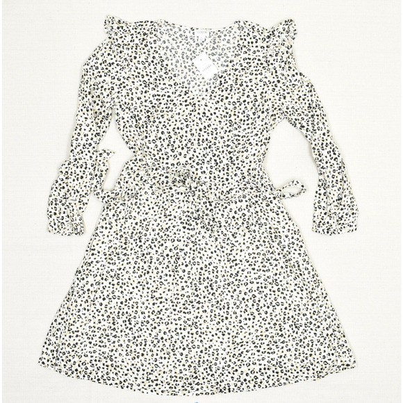 J.CREW Dresses & Skirts - NEW J. Crew Women Fit & Flare Dress Cheetah Long Sleeve Cotton Multicolor Size S